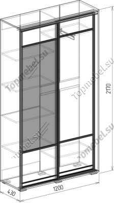 Шкаф купе Байкал (Модуль 2) Шкаф купе Байкал (Модуль 2) - Шкафы-купе в прихожую