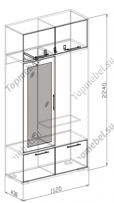 Прихожая Ника-1 купе Прихожая Ника-1 купе - Шкафы-купе в прихожую
