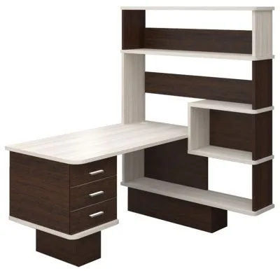 Компьютерный стол СР-520 - корпус венге, полки карамель, столешница карамель