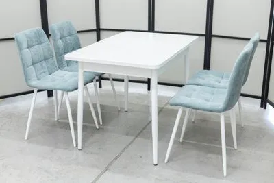 Обеденная группа (стол Ост белый и 4 стула Тетра ментол)