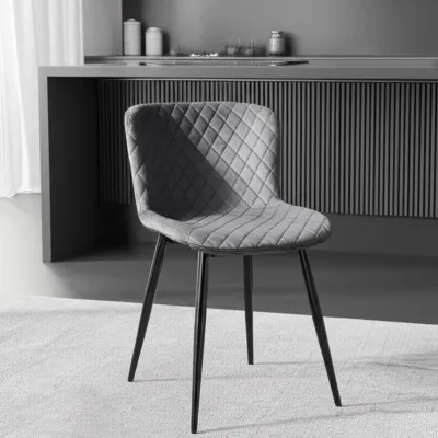 Стул QUINCY (mod. 8272) - металл/ткань, 49х53х84,5 см, серый (G-062-40)/черный