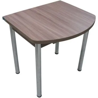 Стол Евро с ящиком Ясень шимо на хромированных ножках