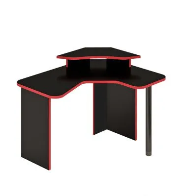 Стол СКЛ-ИгрУгл120Ч+НКИЛ-УГЛ Ч - черный-красный