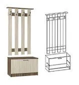 Вешалка с тумбой прихожая МАШЕНЬКА (ясень шимо темный/ясень шимо светлый)