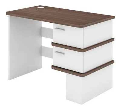 Компьютерный стол СД-15С - корпус белый жемчуг, полки шамони