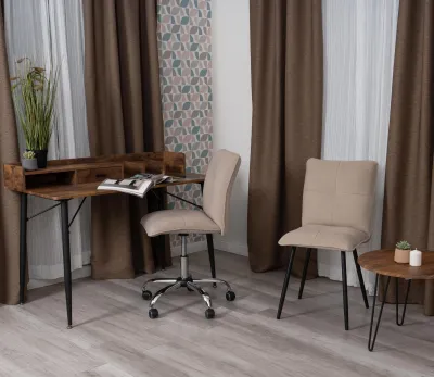 Комплект кресло + стул Sweet - LT, флок , бежевый/черный, 7, 41х55х88 см