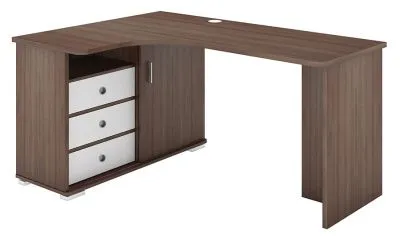 Компьютерный стол СР-165С - корпус шамони, фасад белый жемчуг, столешница шамони