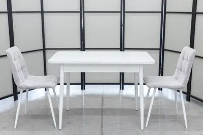 Обеденная группа (стол Ост белый и 2 стула Тетра)