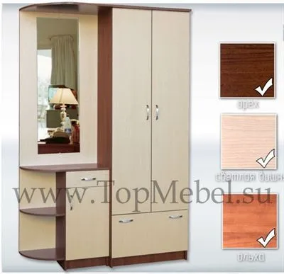 Прихожая №1 орех фасад вишня