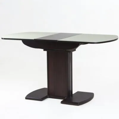 Стеклянный раскладной стол Гала - 20 с центральной ножкой (70х110)