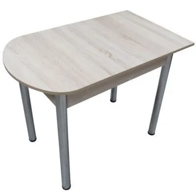 Стол Пристенный Дуб сонома на хромированных ножках