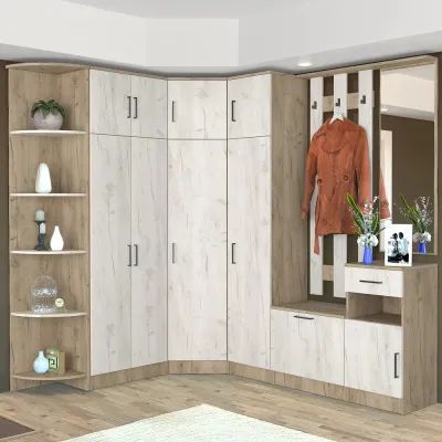 Модульная прихожая-1 Машенька (Серый крафт / Белый крафт)