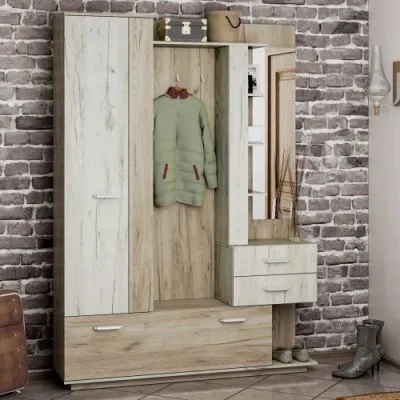 Прихожая Марио (Серый крафт / Белый крафт)