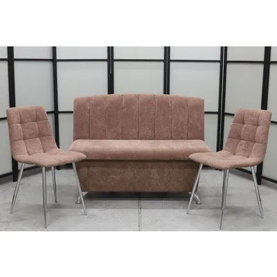 Диван, 2 стула хром (серия Альт мокка)