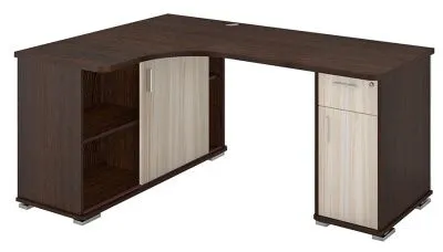 Компьютерный стол СР-160М - корпус венге, фасады карамель, столешница венге