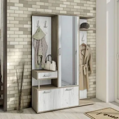 Прихожая Арго-1 (Серый крафт / Белый крафт)