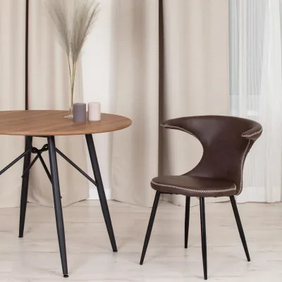 Стул FLAIR (mod. 9020) - экокожа/металл, 60 х 56 х 78 см , коричневый 1/черный