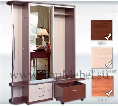 Прихожая №2 орех фасад вишня