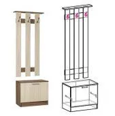 Вешалка с тумбой малая прихожая МАШЕНЬКА (ясень шимо темный/ясень шимо светлый)