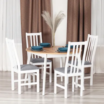 Стул SWEDEN - NEW, Многослойный березовый шпон, 41х40х99 см, white/велюр темно-серый