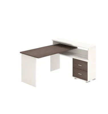 Компьютерный стол СР-620-140С - корпус белый жемчуг, фасады шамони, столешница шамони