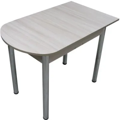 Стол Пристенный Ясень шимо на хромированных ножках