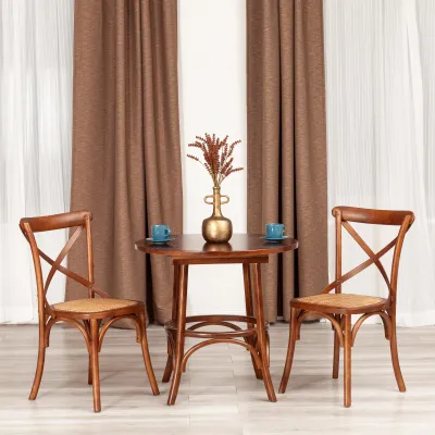 Стол THONET (mod.T9152) - дерево вяз, 80х75 см, Темный Орех (№5)