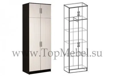 Шкаф 2-х створчатый комбинированный Машенька Венге/Дуб молочный