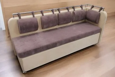 Кухонный диван полуугол Лана-4 с подушками и спальным местом