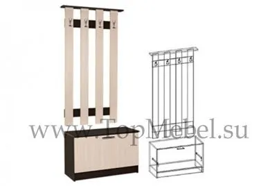 Вешалка с тумбой Машенька Венге/Дуб молочный