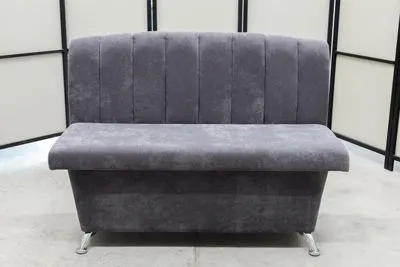 Кухонный прямой диван Альт с ящиком (антивандальный графит)