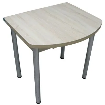 Стол Евро с ящиком Дуб сонома на хромированных ножках