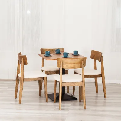 Стол RAGNAROK  - дерево вяз/железная опора, 70х70х76 см, груша №3/черная опора