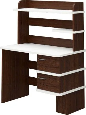 Компьютерный стол СД-15 - корпус венге, полки белый жемчуг