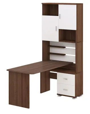 Компьютерный стол СР-720-160 - корпус шамони, фасады белый жемчуг, столешница шамони