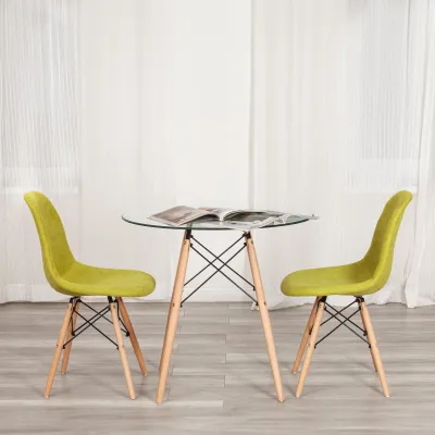 Стол CINDY GLASS (mod.80GLASS) - металл/стекло, прозрачный, D80х75см