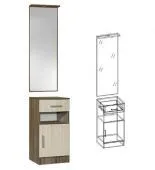 Зеркало с тумбой прихожая МАШЕНЬКА (ясень шимо темный/ясень шимо светлый)