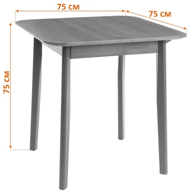 Стол Соната Люкс/ Sonata Lux table, 75х75х75 см - массив сосны, антик /графит, 75х75х75 см