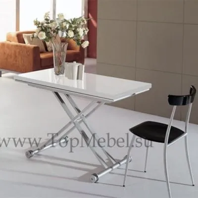 Стол трансформер Анжер В2166 (белый лак, черный лак)