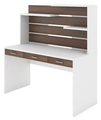 Компьютерный стол СП-82 - корпус белый жемчуг, фасады шамони