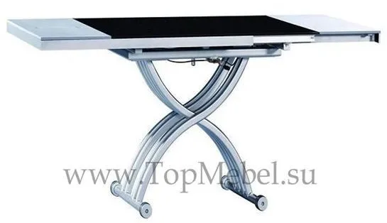 Стол трансформер Анжер В2109-3 Черное стекло - Столы