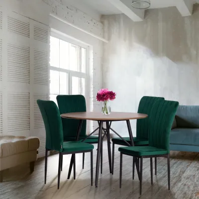 Стул VERTER (mod. BC577-DC) - металл, флок, 41 х 52 х 95 см, Green (зеленый) HLR56 / черный