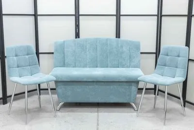 Диван, 2 стула хром (серия Альт ментол)