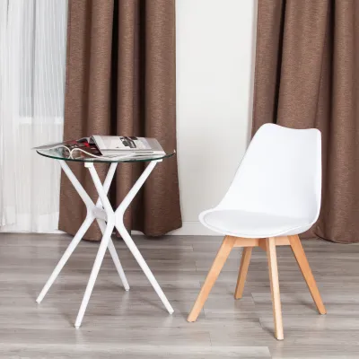 Стул TULIP (mod. 73-1) - дерево/пластик/экокожа, 47,5x55x80 см, Белый (White)