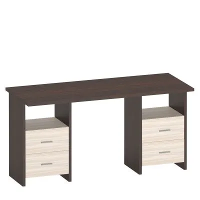 Стол СКЛ-Прям150 (две тумбы) - венге - карамель