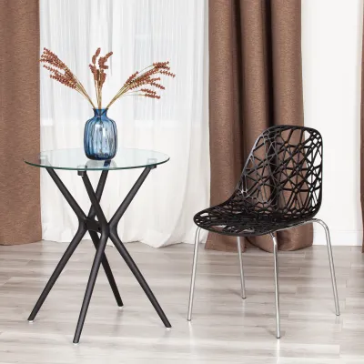 Стул CRISPY (mod. 61) / 1 шт. в упаковке - металл, пластик,  44 x 56.5 x 80 см, Black (черный) 05/хром