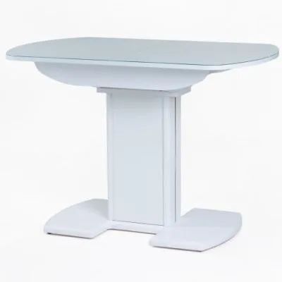 Стеклянный раскладной стол Гала-21 с центральной ножкой (80х120)