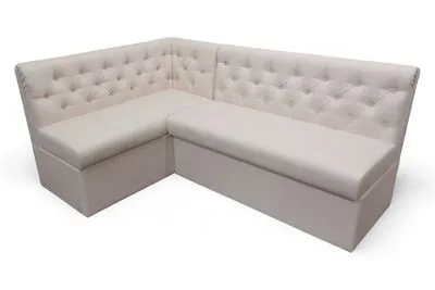 Кухонный угловой диван Лана-1 с ящиками и каретной стяжкой