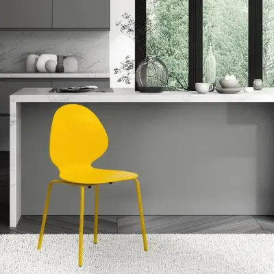 Стул EBAY (mod 03)  - металл/пластик, 52x46x83.5, желтый
