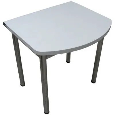 Стол Евро с ящиком Белый на хромированных ножках